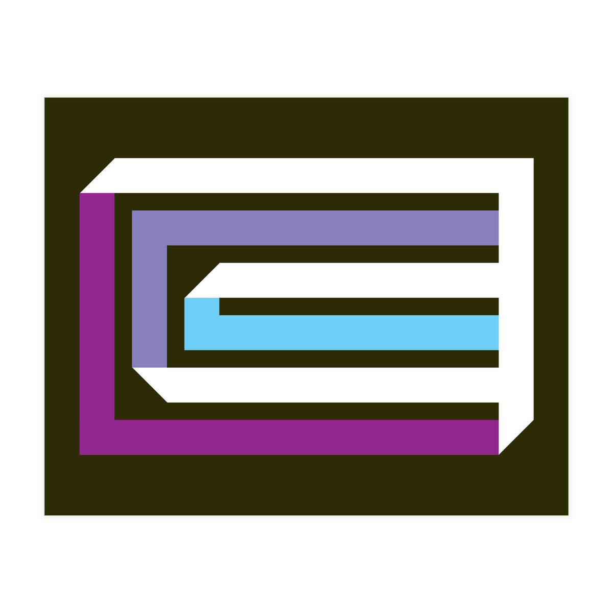 Geometric Shapes No. 35 -  brown, blue & lilac (Print Only)