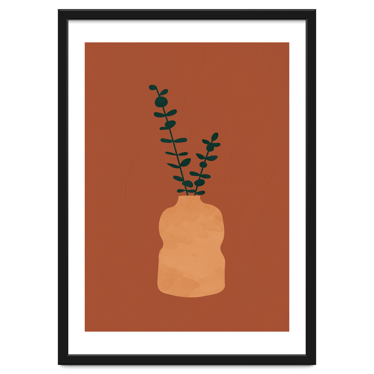 Terracotta Earth Tones Wall Decor Pottery Plant II