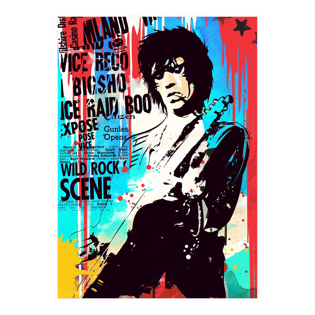 Keith Richards pop art poster (Print Only)