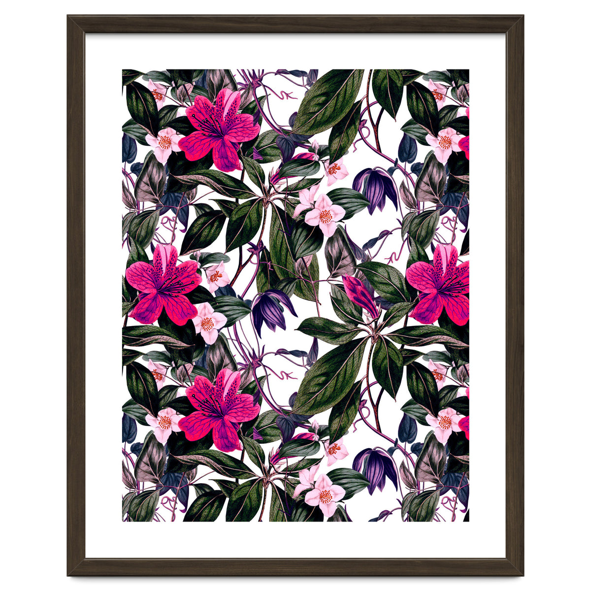 Pattern antique botanical flowers