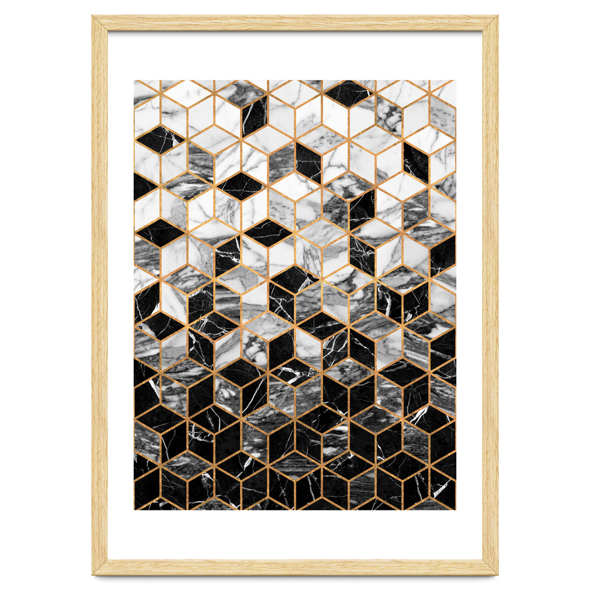 Marble Cubes - Black and White