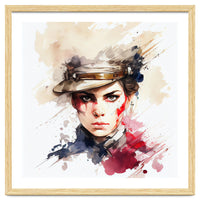 Watercolor Napoleonic Soldier Woman #2