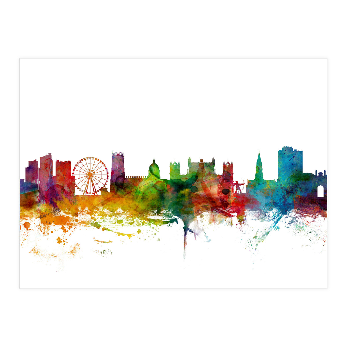 Nottingham England Skyline (Print Only)