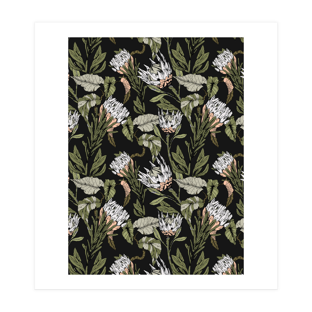 Dark pattern botanical boho (Print Only)