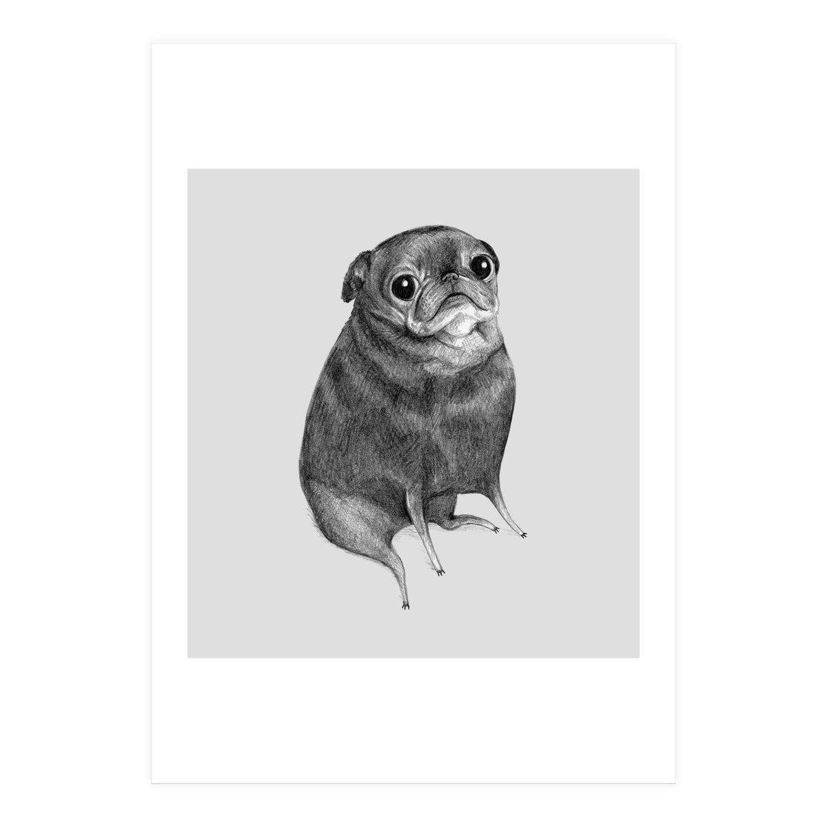 Sweet Black Pug (Print Only)