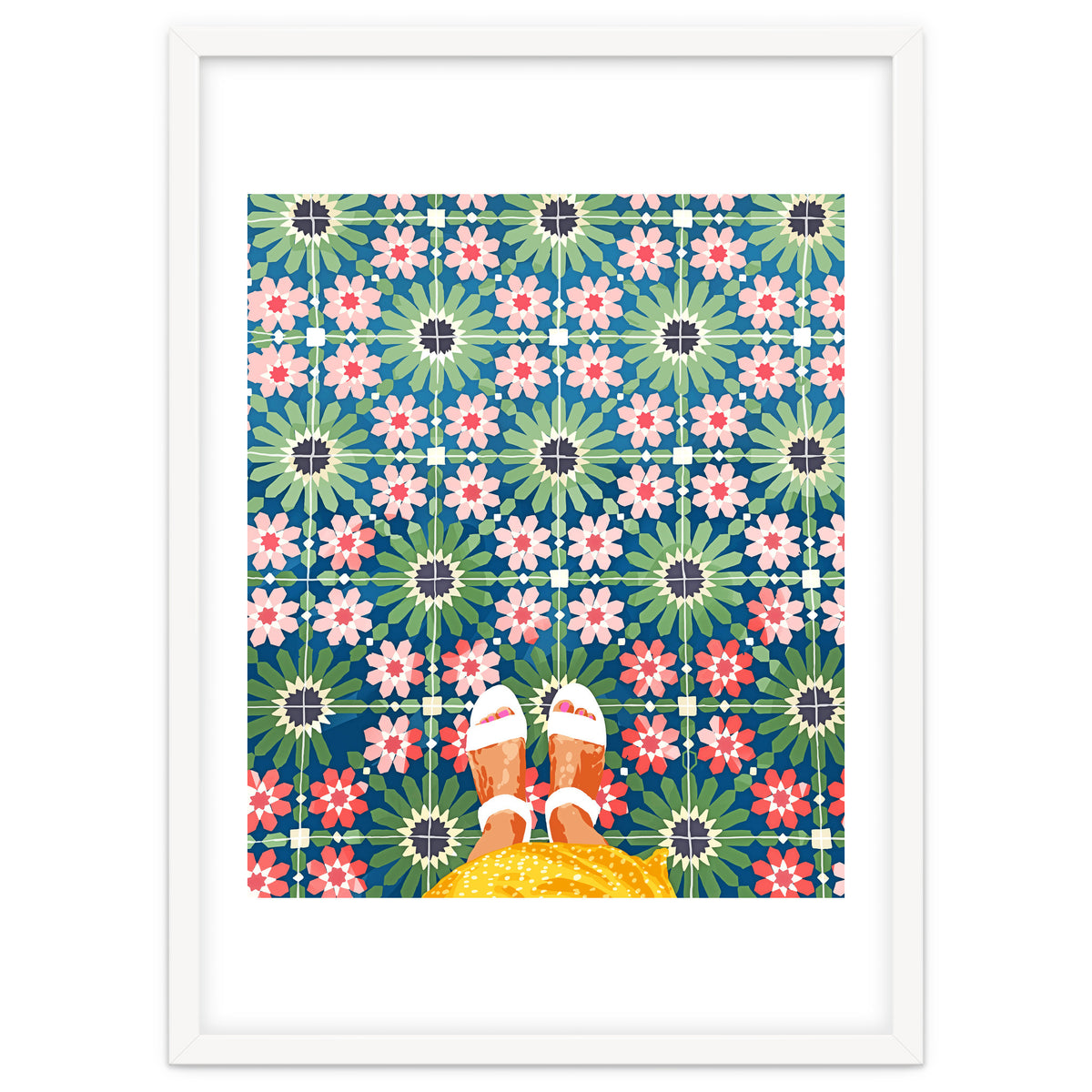 For The Love of Tiles | Moroccan Modern Bohemian Décor | Exotic Travel Watercolor Painting