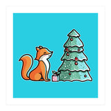 Cute Fox Christmas Tree (Print Only) thumbnail