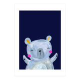 Woodland Bear On Navy (Print Only) thumbnail