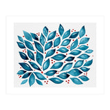 Abstract leaves and dots - teal and red (Print Only) thumbnail