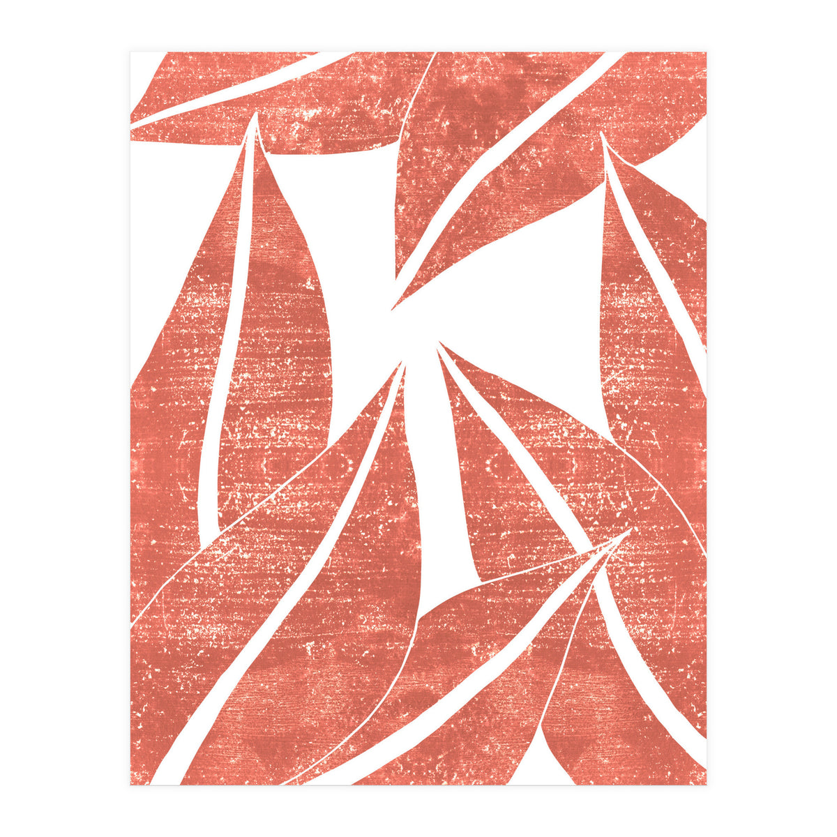 Abstract Terracotta Leaves 1 - Burnt Orange (Print Only)