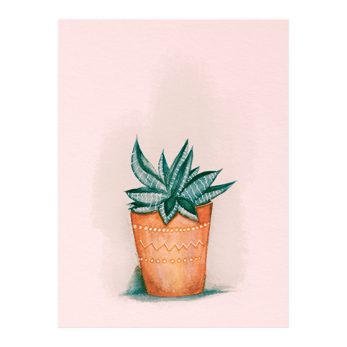 Aloe in orange pot (Print Only)