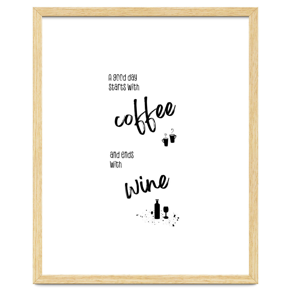 A good day starts with coffee and ends with wine