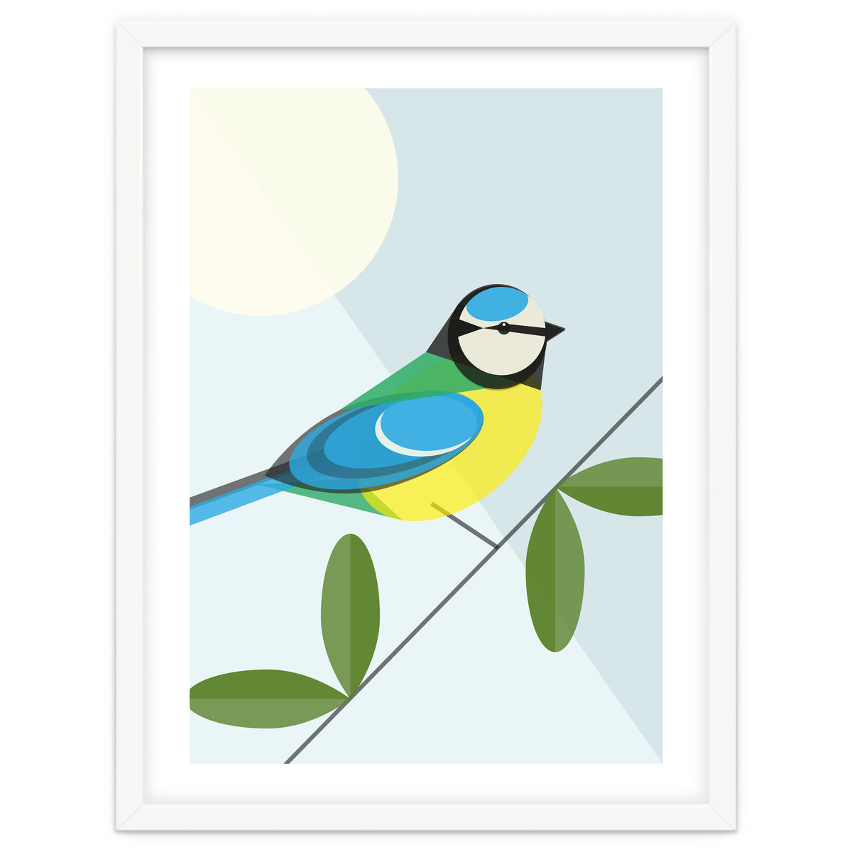 Mid Century Geometric Blue Tit