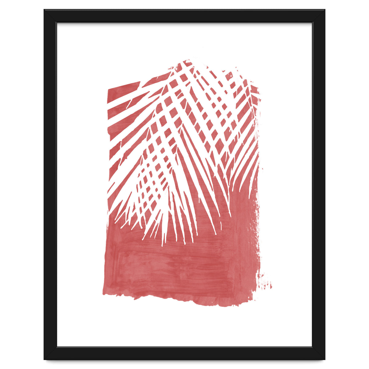 Palm Leaves On Red