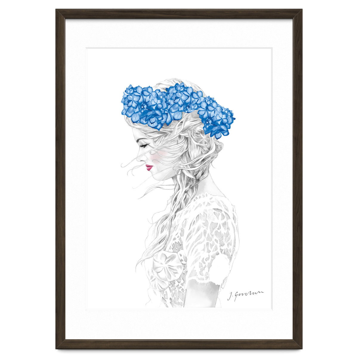 Blue Hydrangea Girl