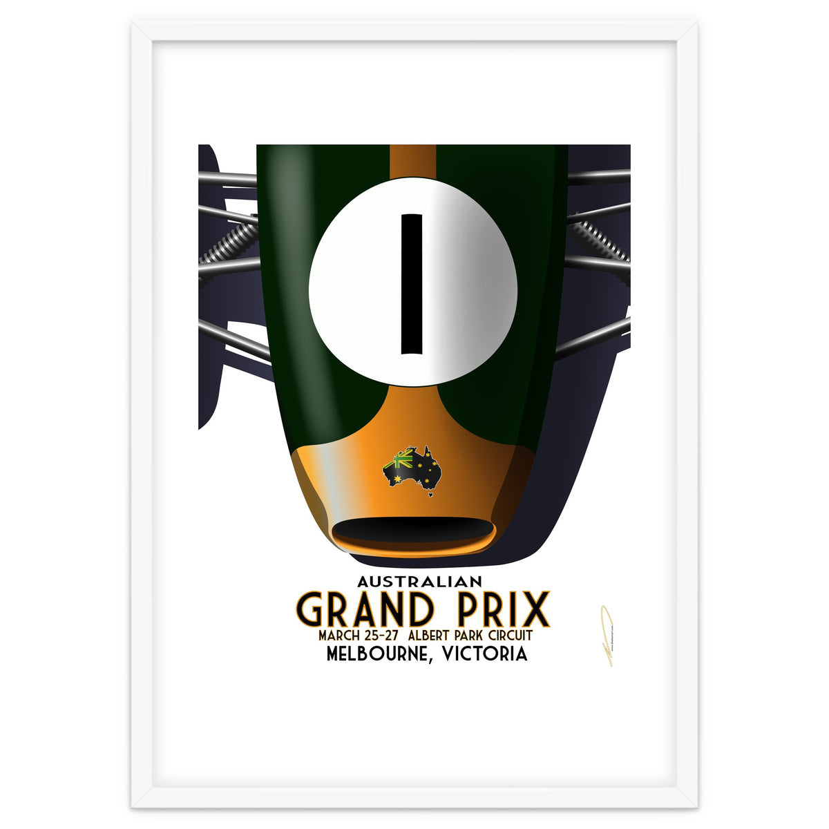 Australian Grand Prix Art Deco poster