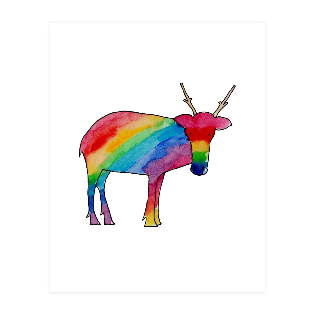 Rainbow reindeer (Print Only)