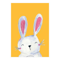 Woodland Bunny On Mustard (Print Only)