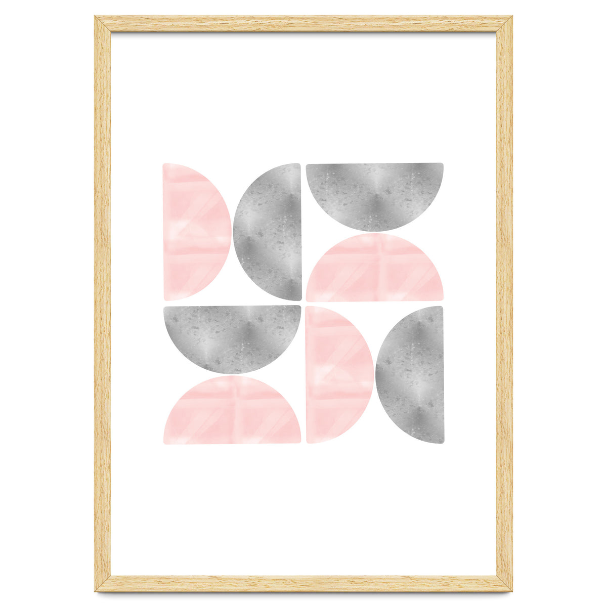 Half Moon Blush And Grey Abstract