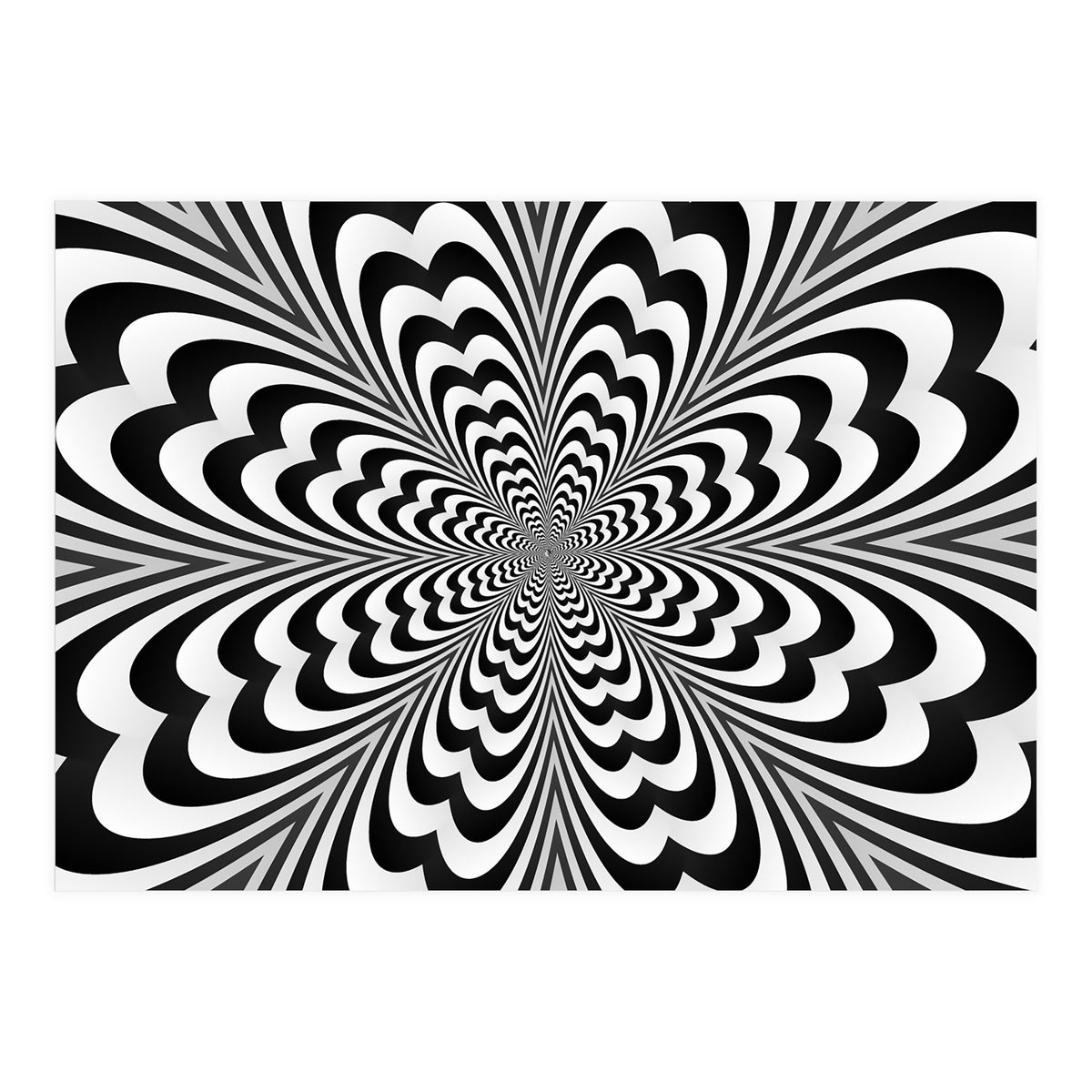 Abstract Spiral Black And White Optical Illusion (Print Only)