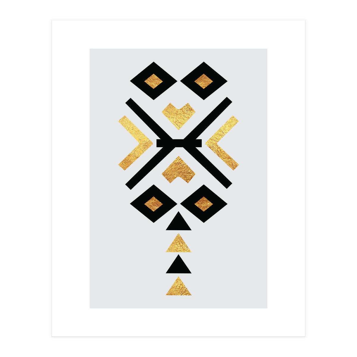 Gold And Black Abstract Tribal (Print Only)
