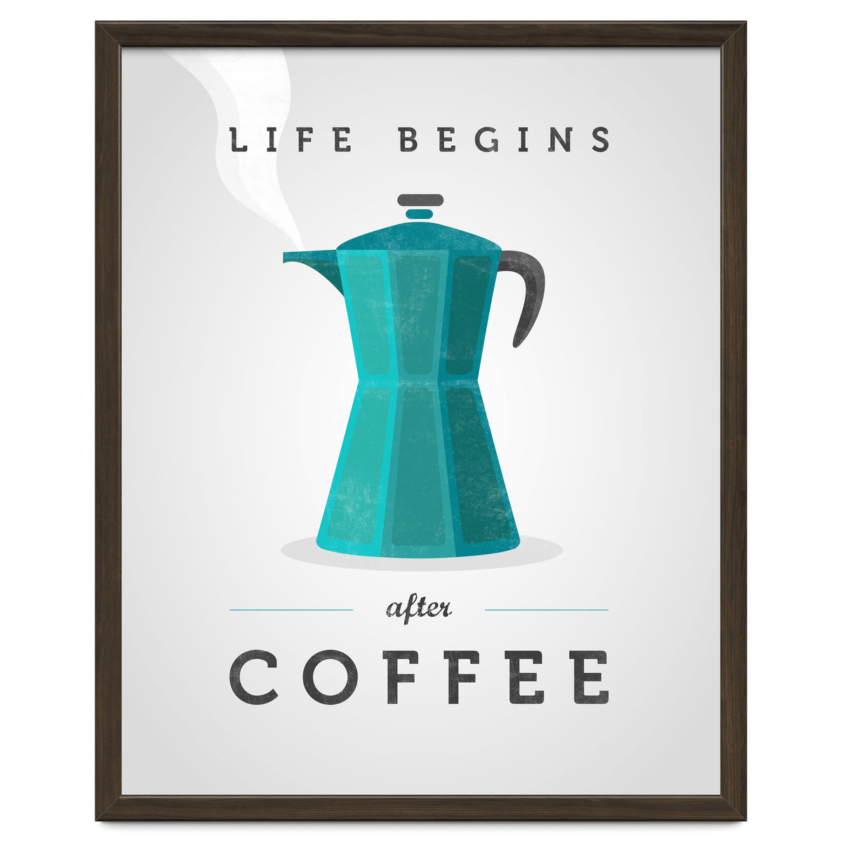 Life Begins After Coffee. Teal