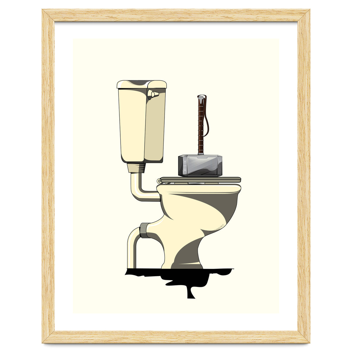 Thor's Hammer Mjolnir on the Toilet, funny bathroom humour