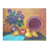 Still life with pears, roses and a dish. (Print Only) thumbnail