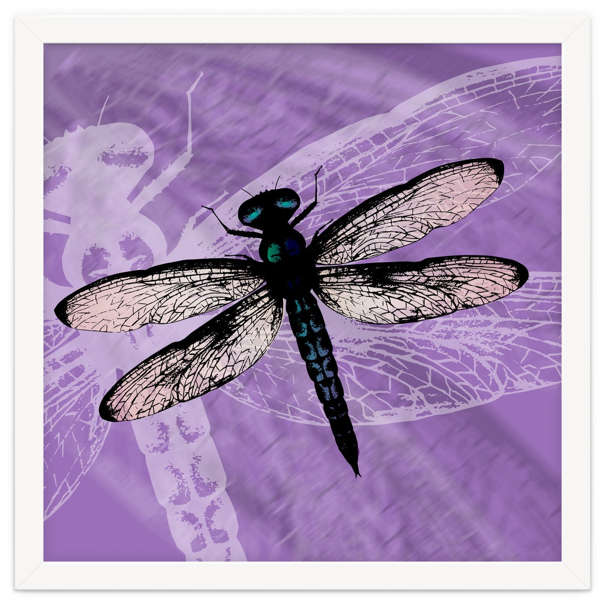 Blue dragonfly vector