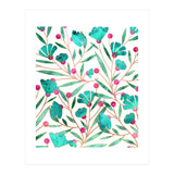 Turquoise Floral (Print Only) thumbnail