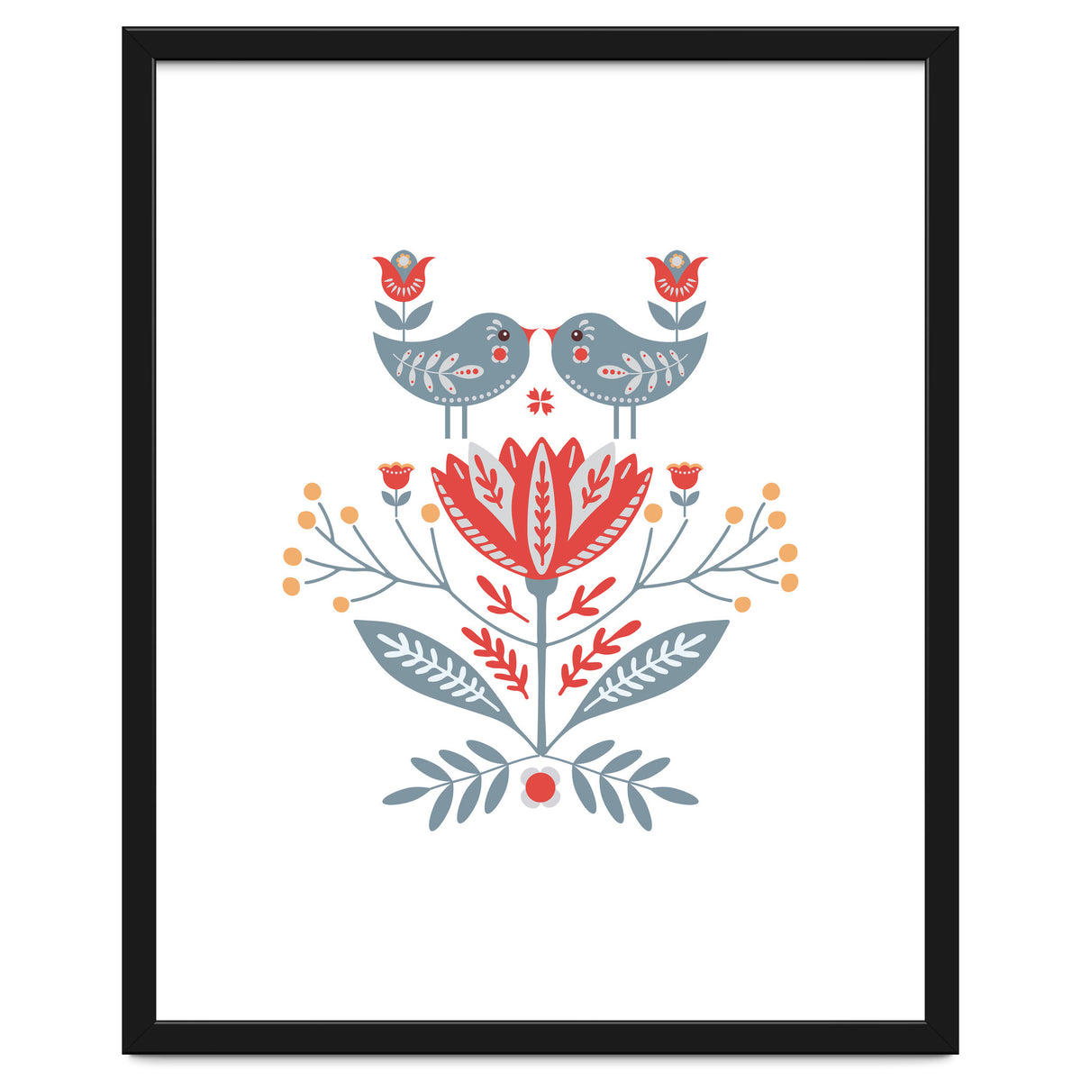 Scandinavian Folk Birds & Flowers