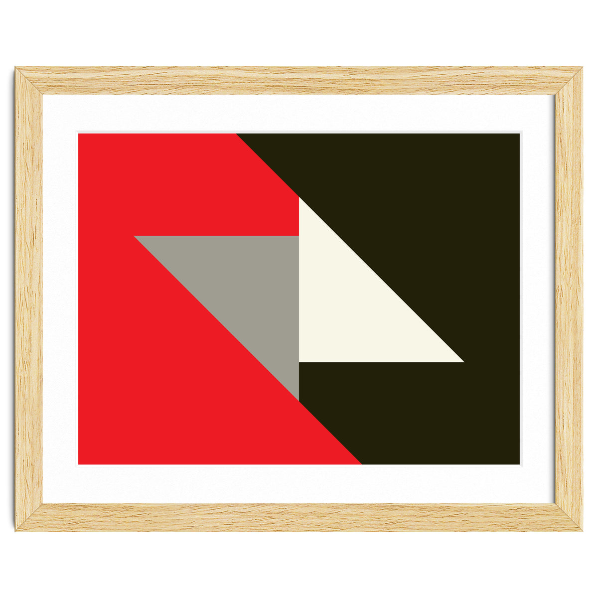 Geometric  Shapes No. 63 - triangles, red, black, grey