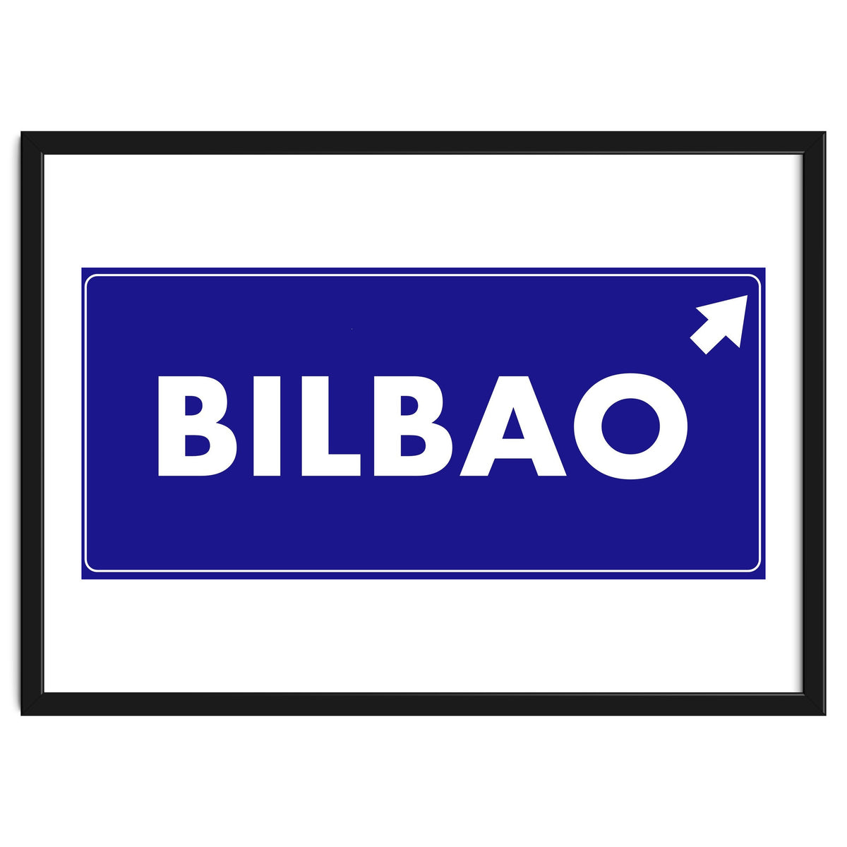 Let`s go to Bilbao, Spain! Blue road sign