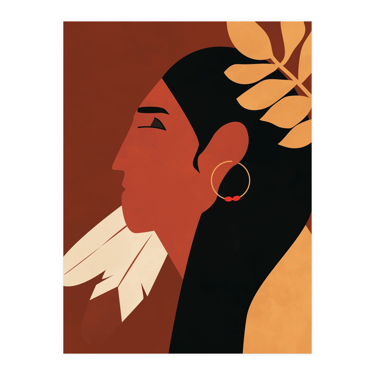 Boho Chic Woman Indian Fashion Print (Print Only)