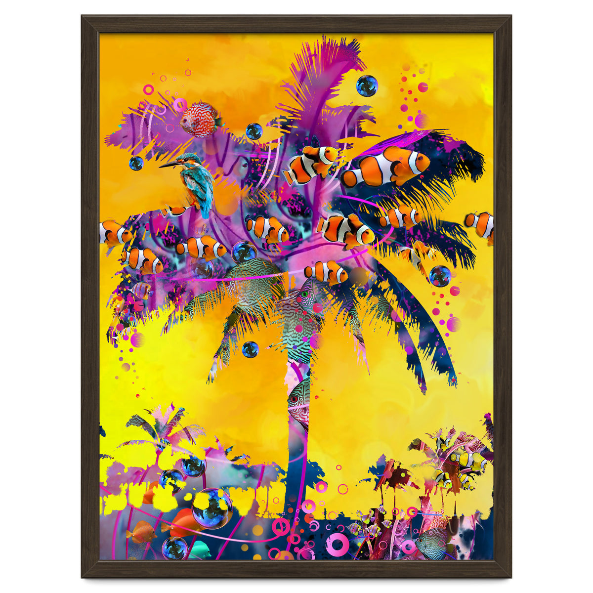 Purple Palm with Fish