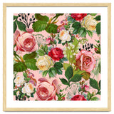 Vintage Botanical, Blush Floral Rose Illustration, Nature Plants Bohemian Painting, Royal Garden thumbnail