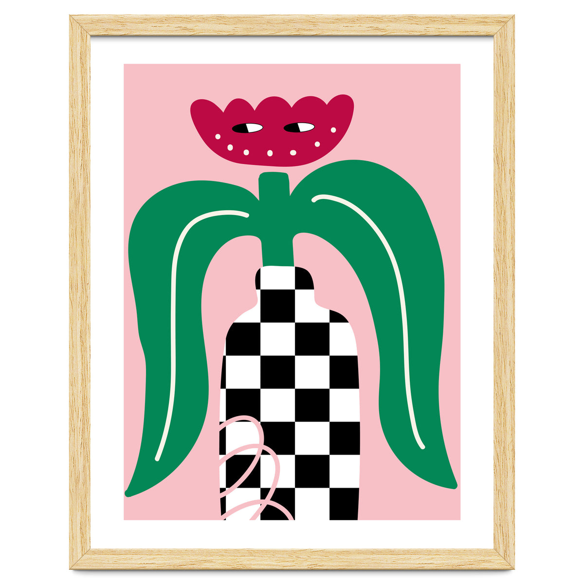 Flower in Checker Vase