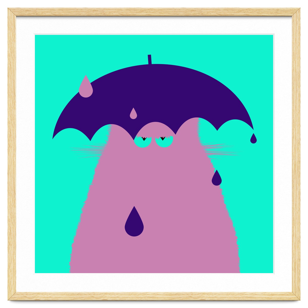 Lilac Cat With Umbrella