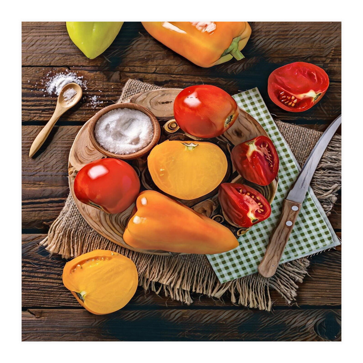 Bell peppers and tomatoes (Print Only)