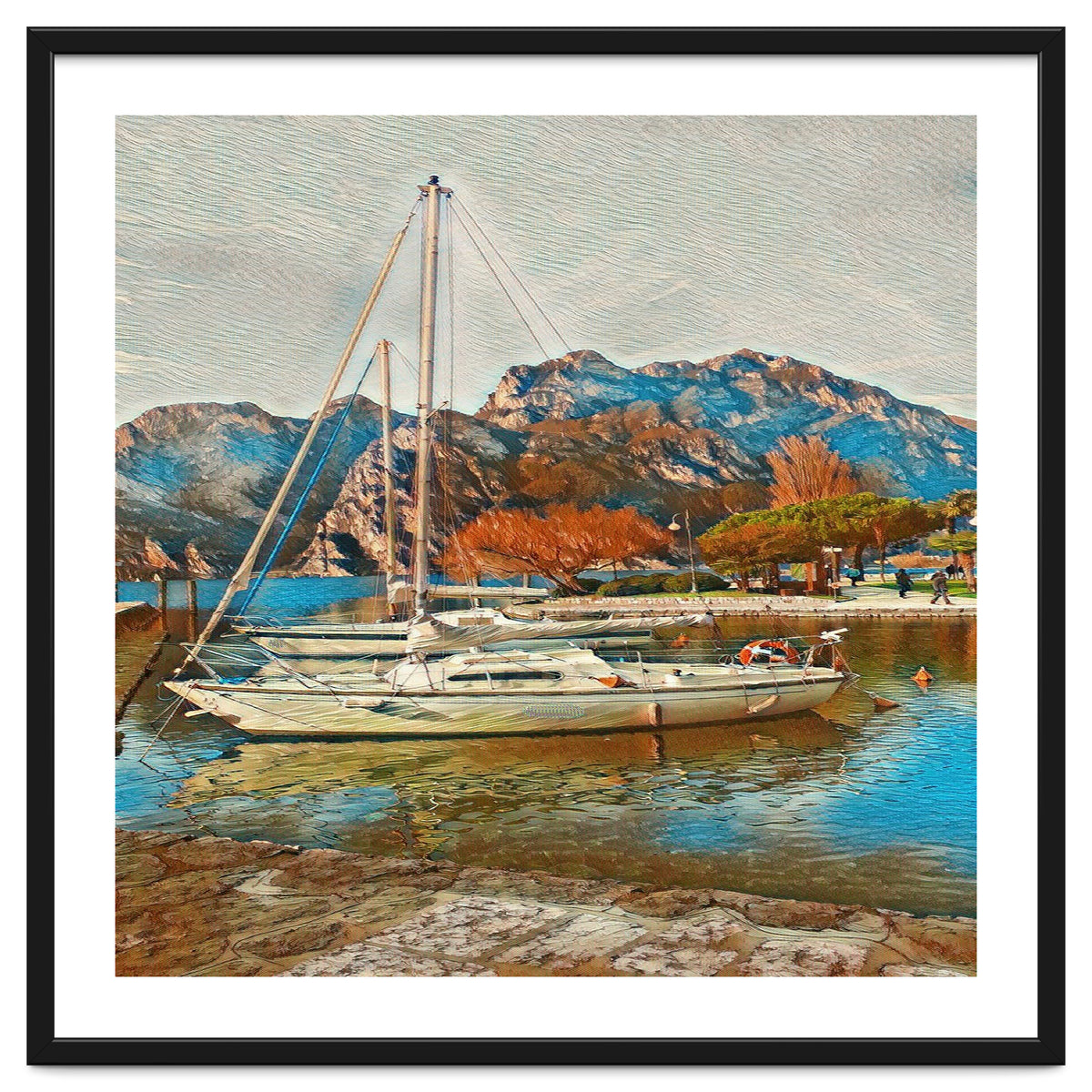 Art boats on Lake Garda, Italy.