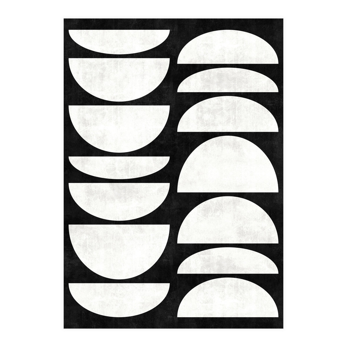 Mid-Century Modern Pattern No.8 - Black and White Concrete (Print Only)