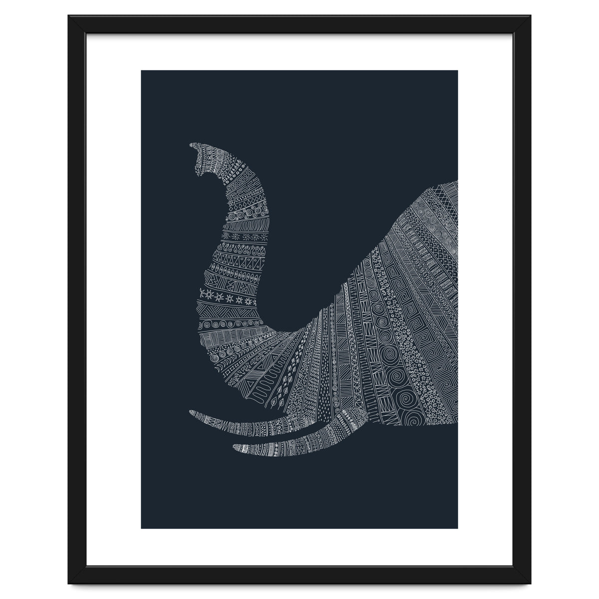 Elephant Blue Poster