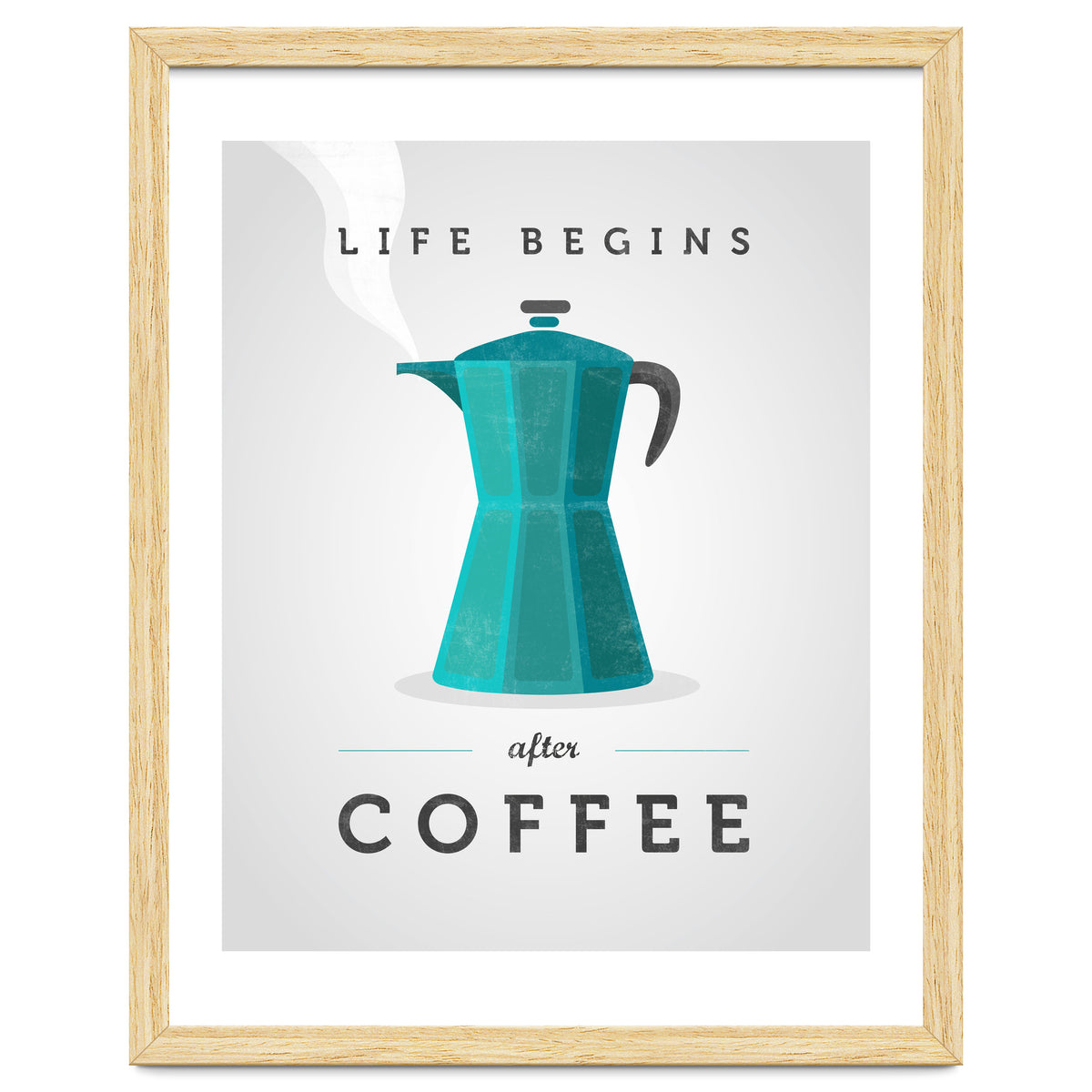 Life Begins After Coffee. Teal