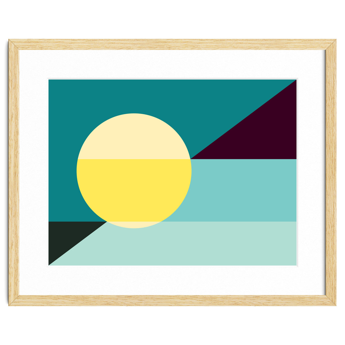 Geometric Shapes No. 3 - teal, purple & yellow