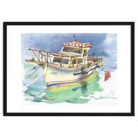 Yacht painting watercolor