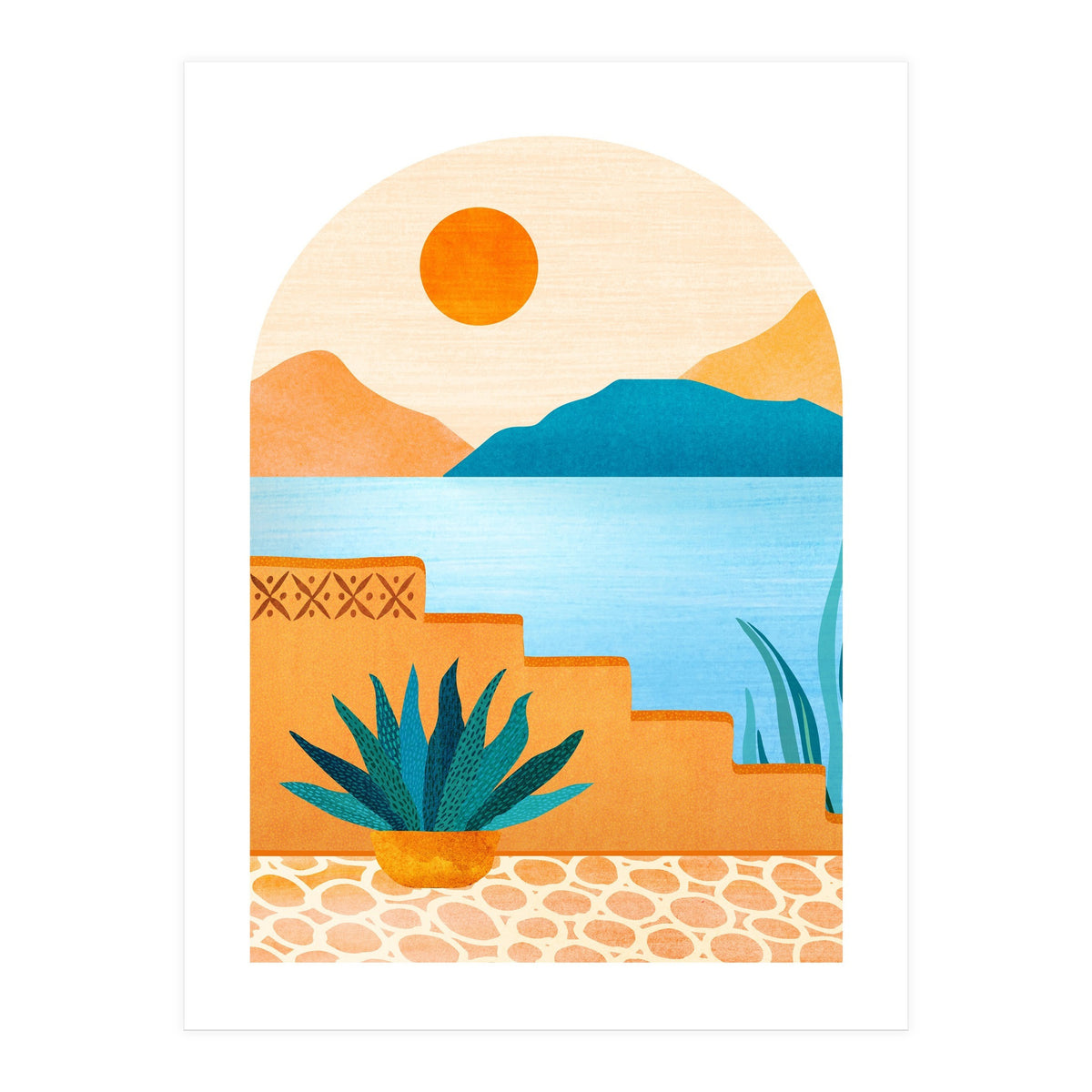 Desert Oasis Landscape (Print Only)
