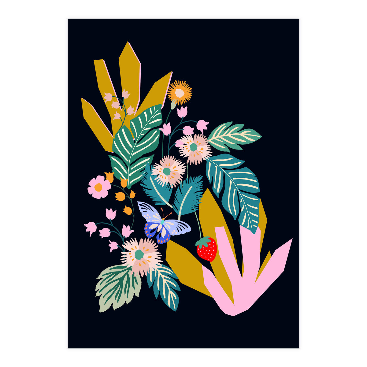 Flowers and leaves (Print Only)