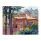 Sunny city landscape. Watercolor (Print Only) thumbnail
