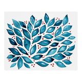 Abstract leaves and dots - teal and red (Print Only) thumbnail
