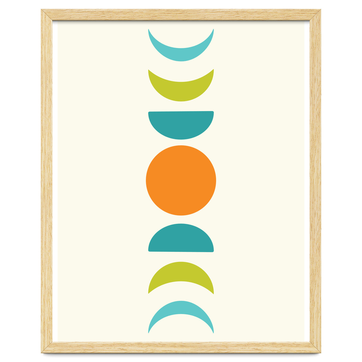 Abstract Moons Teal and Orange
